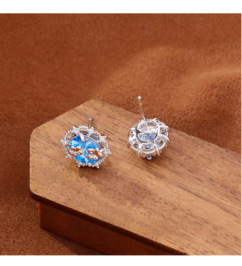 Hyacinth luz extravagancia brillo zirconita azul paloma huevo earras moda mujer temperamento versátil earpieces 2025 tik yin boom style pendientes pic 7