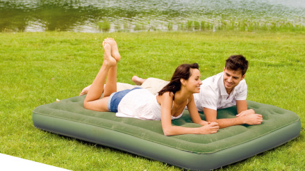 新款可收纳便携式植绒充气床野营户外充气床垫高端彩盒礼盒包装工厂直销懒人野外充气床详情12