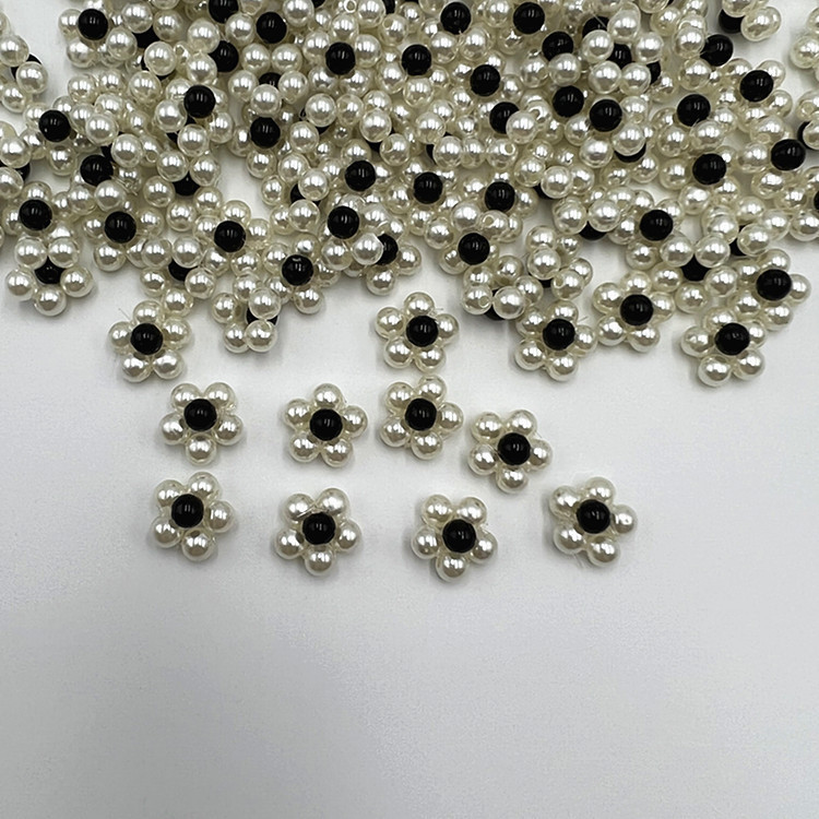 Hand-woven imitation pearl flower DIY clothing accessories are selling well, sweet girl earrings, headwear and jewelry accessories pic 3