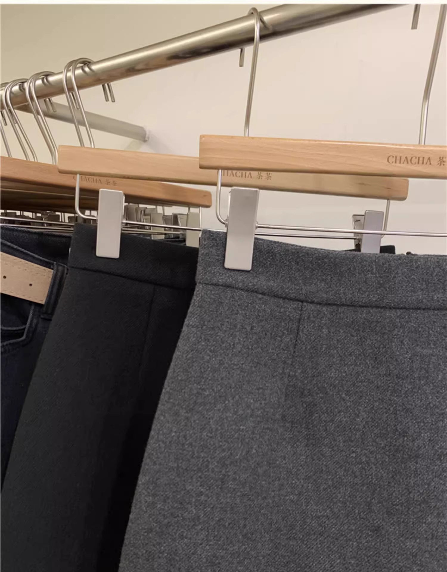 灰色毛呢半身裙女2025秋冬高腰a字包臀裙花边拼接显瘦短裙小个子详情16