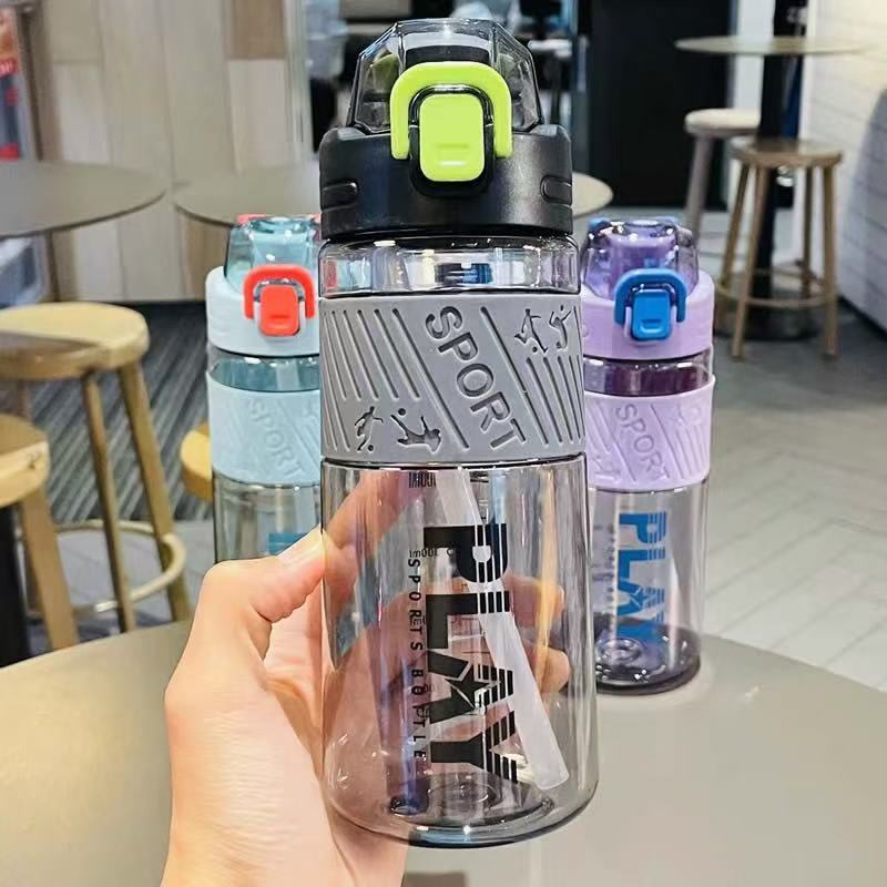 新品运动大容量字母印花吸管杯塑料杯健身户外学生水杯便携随身杯详情10
