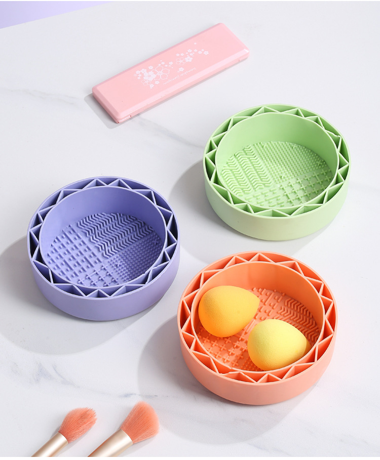 食品级软胶可晾晒化妆刷清洗器美妆工具粉扑美妆蛋洗刷碗不伤刷毛详情15