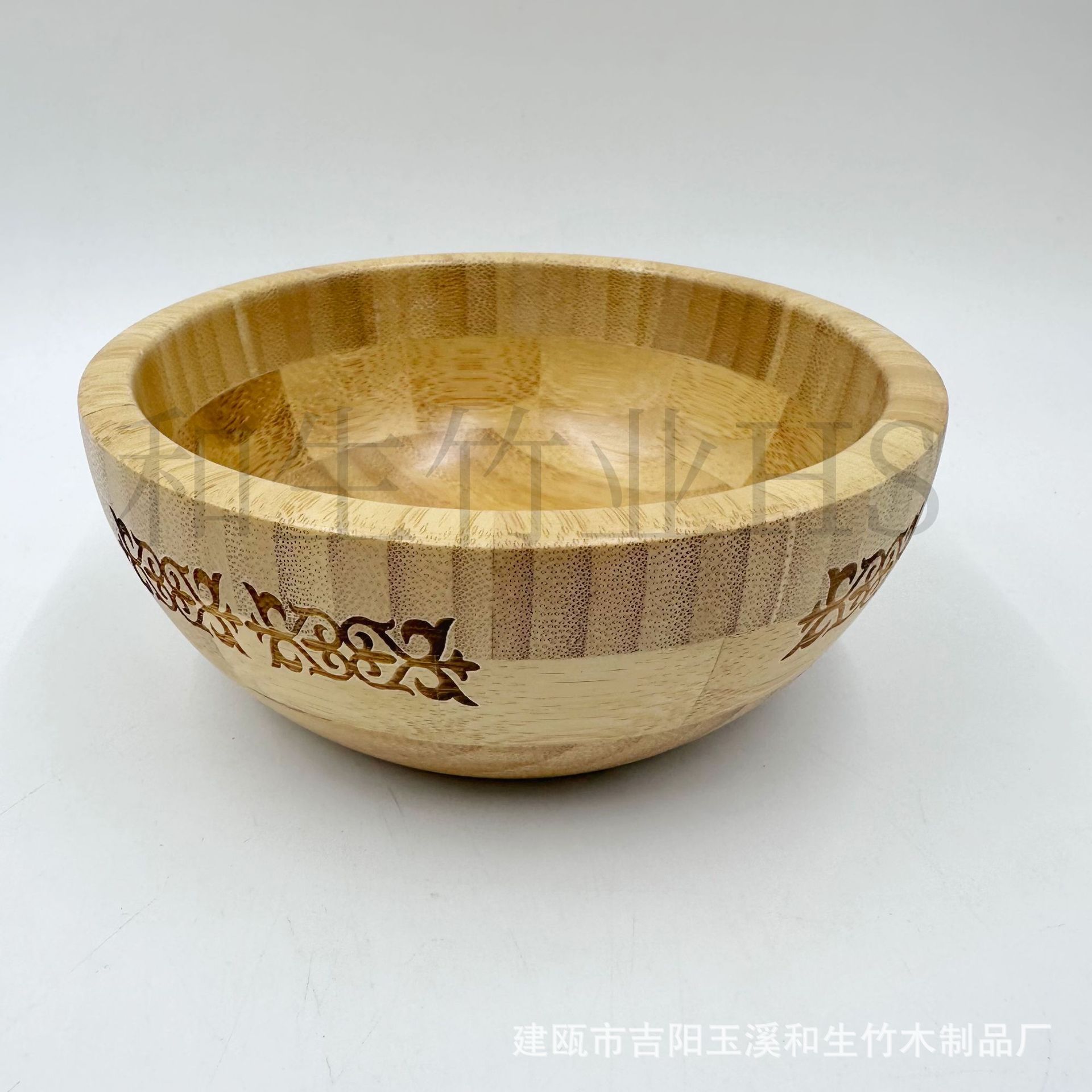 雕刻花纹竹沙拉碗套装蒙古民族风沙拉碗阿拉伯餐厅哈萨克斯坦竹木详情3