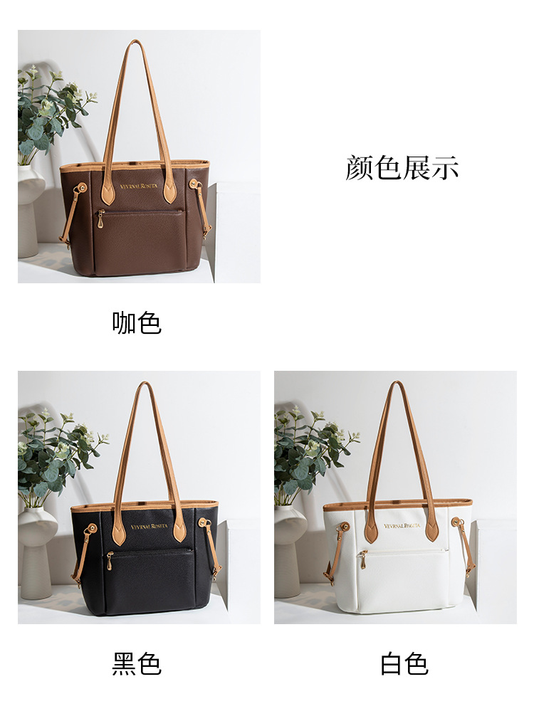 外贸货源厂经典购物袋油边托特包大号多色妈咪包大容量单肩女包详情4