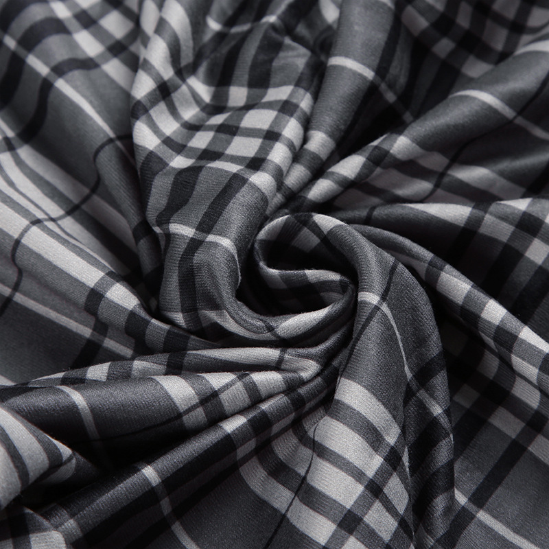 美式复古撞色格纹不规则半身裙女2024新款褶皱高腰显瘦A字中长裙详情23