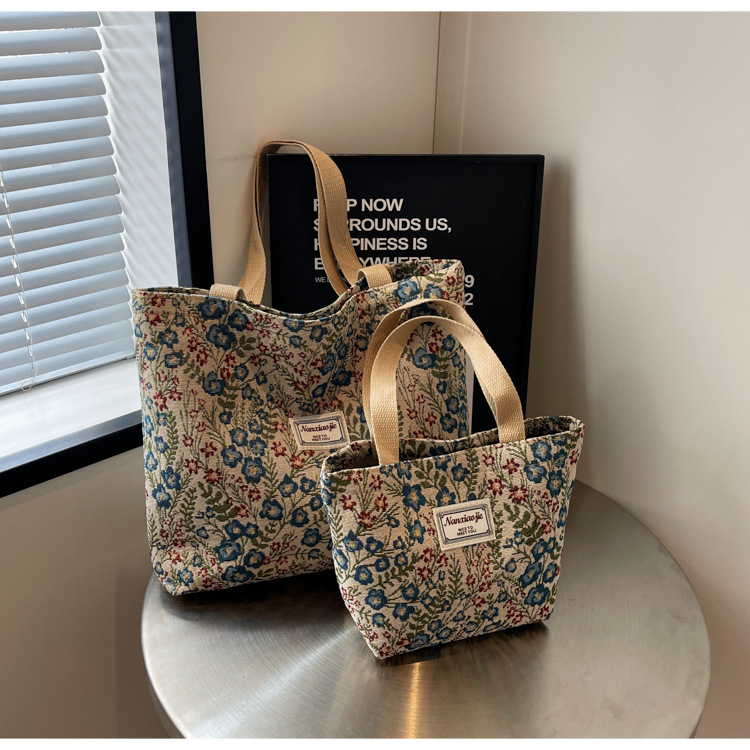 大容量帆布包包2024新款潮时尚百搭单肩手提袋子ins学生上课包女详情40