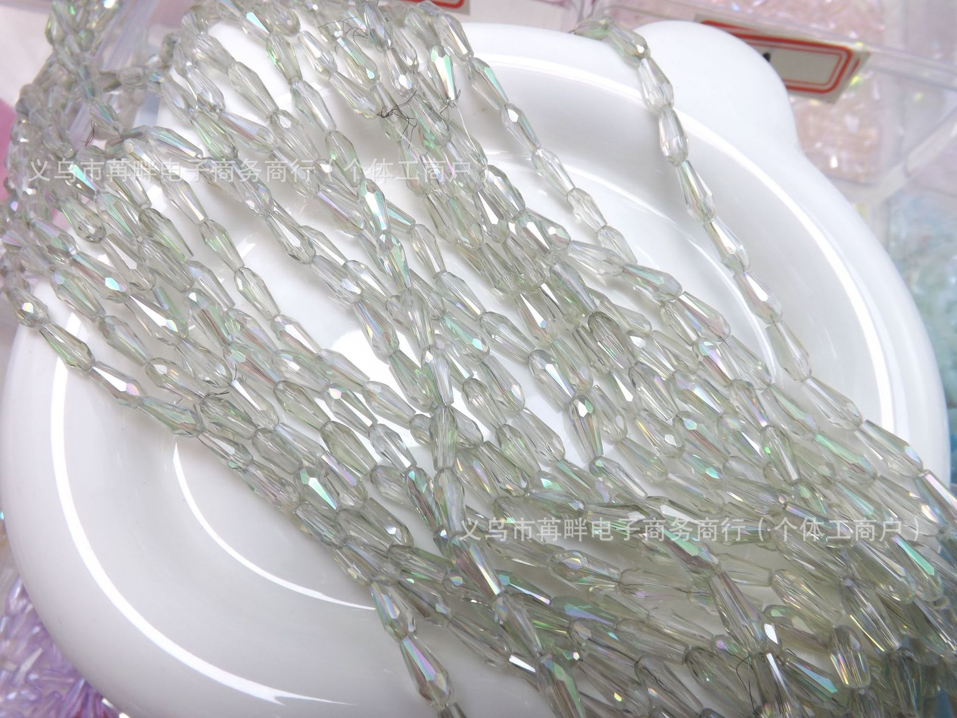 4mm*9mm长水滴人鱼泪晶晶diy水晶饰品配件玻璃珠子长水滴晶晶配件详情41