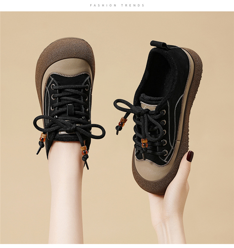 真皮厚底加绒休闲运动女鞋2025秋冬新款板鞋时尚百搭鞋子女款详情15