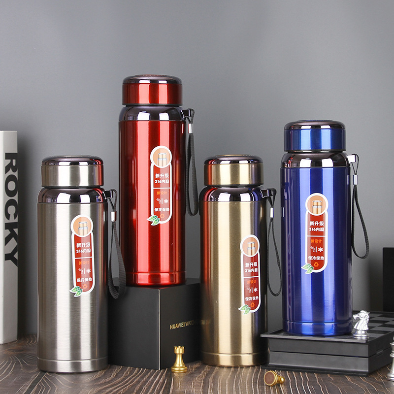 316不锈钢运动水壶 户外带提绳车载便携星星壶大容量真空保温杯详情2