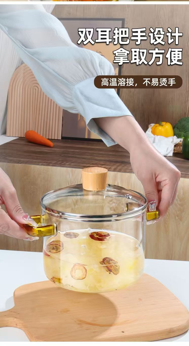 跨境泡面锅高硼硅玻璃锅带盖网红玻璃小火锅双耳汤锅家用煮面锅碗详情3