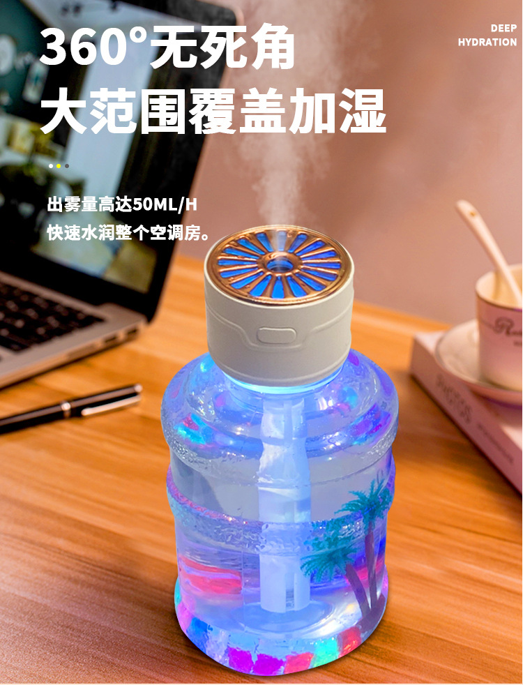 无雾加湿器蓝牙音响助眠白噪音播放器车载香薰150ml加湿器详情7