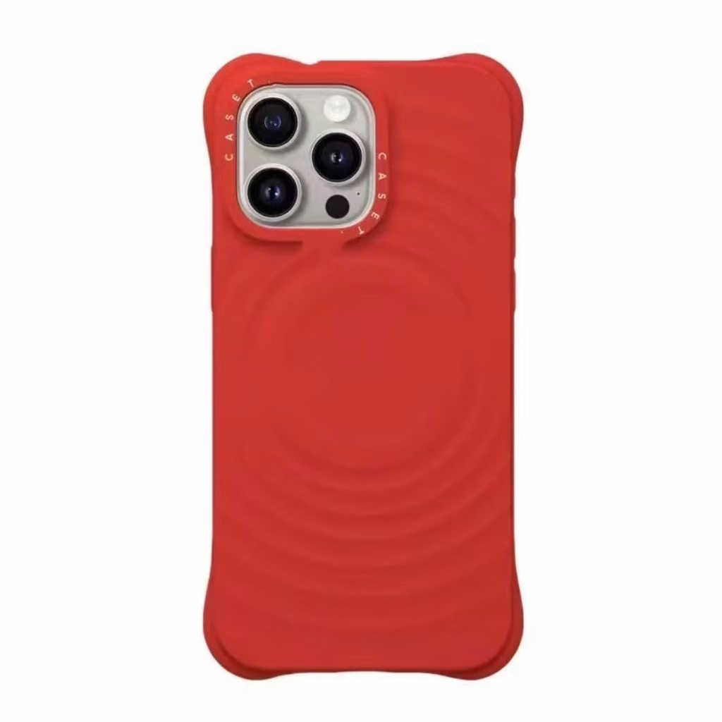 caseti collaboration pure black and white wavy phone case MagSafe magnetic iphone16 silicone protective case pic 10