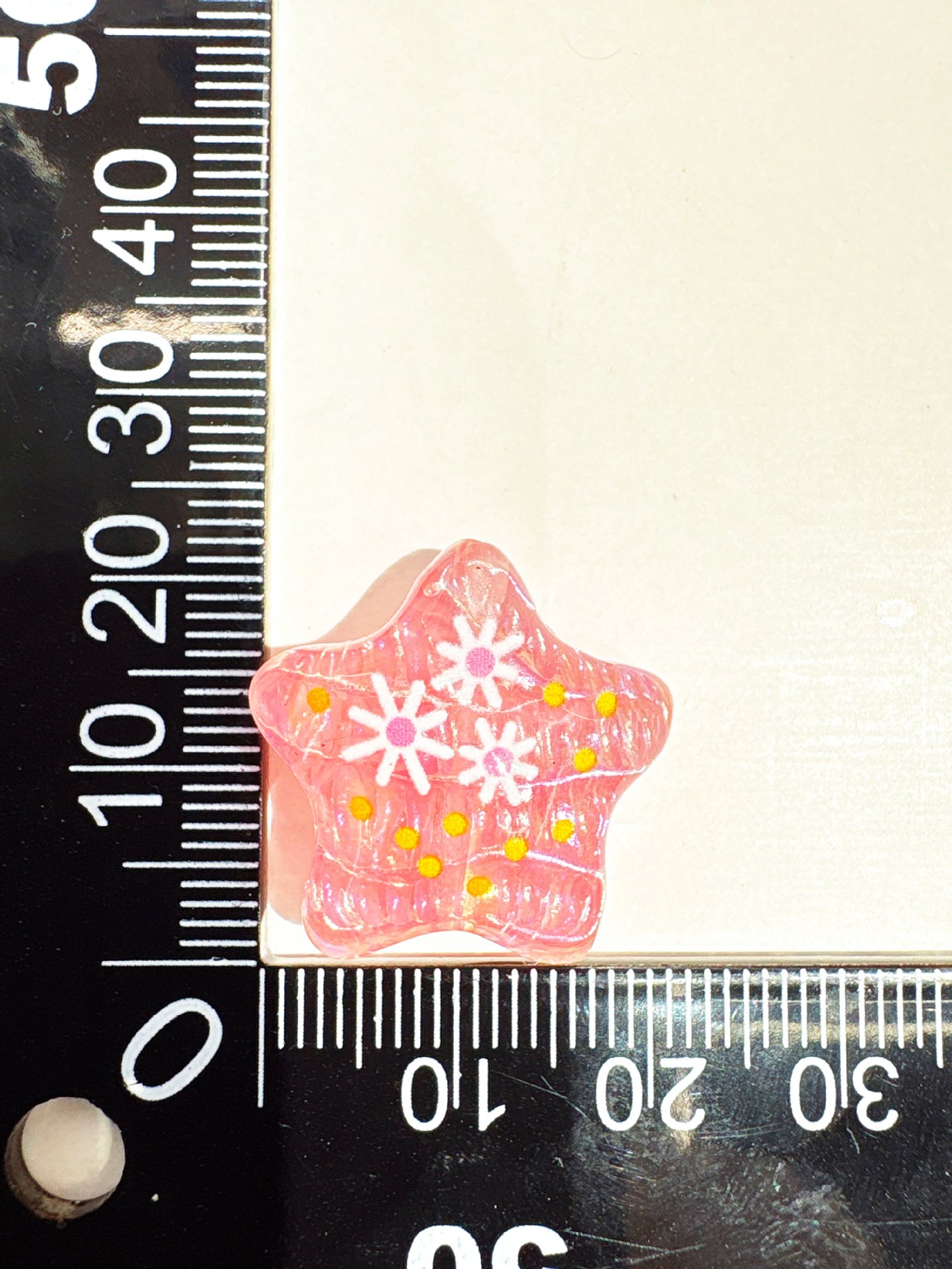 鑫振山印花油画五角星通孔散珠diy手机链挂件饰品树脂配件详情2