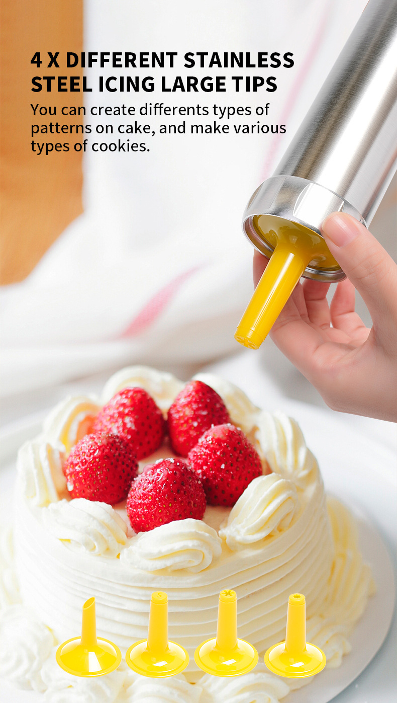 Cookie mold gun, baking tool, aluminum alloy piping nozzle, 20 pieces of sheet, bean melting and flower squeezing bag set, baking pic 2