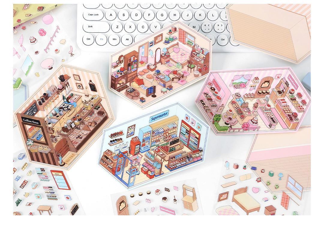 墨言PaperMore3D场景造景贴纸 小角落 学生DIY趣味装饰素材贴纸详情6