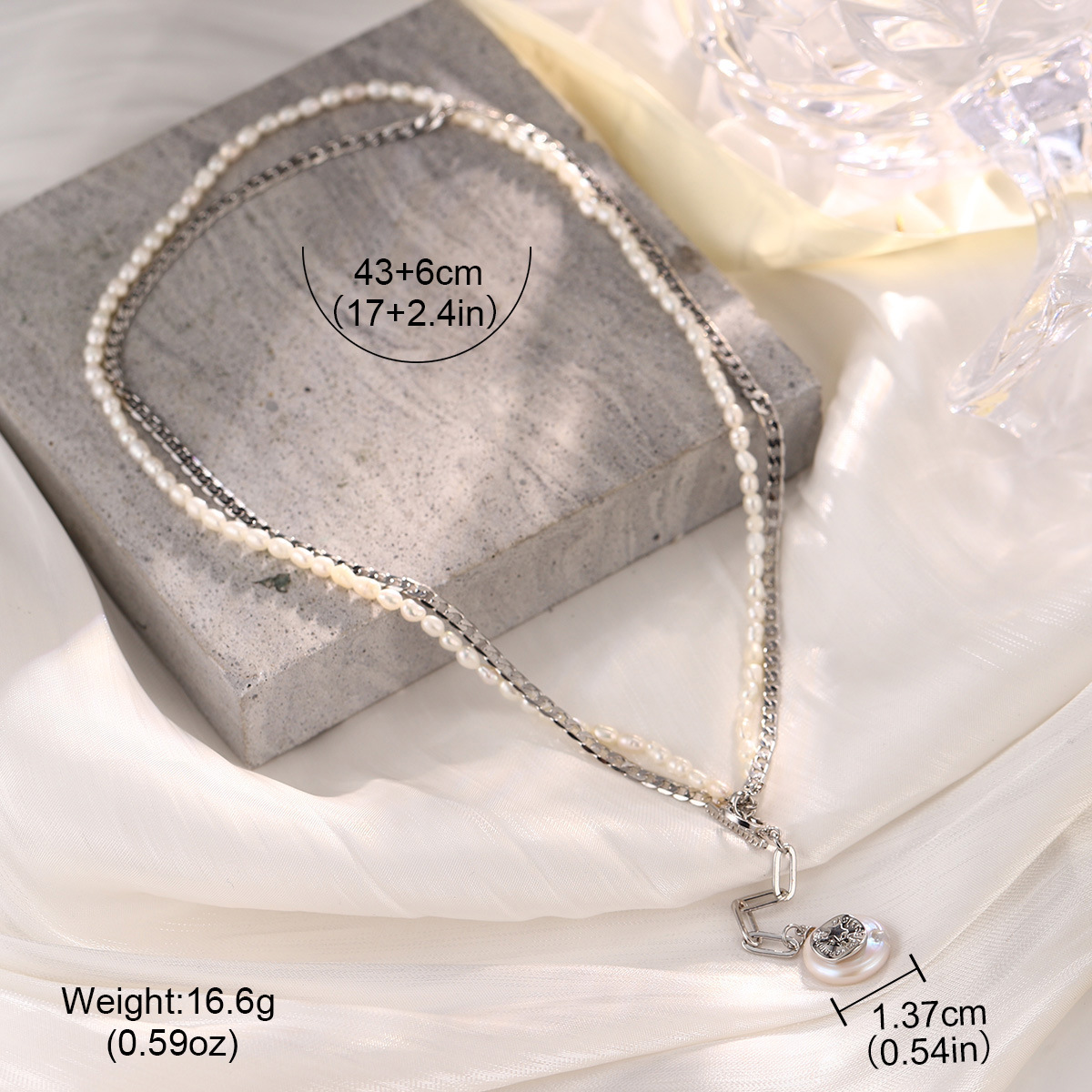 New pearl quality thick chain irregular texture tassel long bone chain necklace, high-end fashion clothing and accessories manufacturer wholesale pic 31