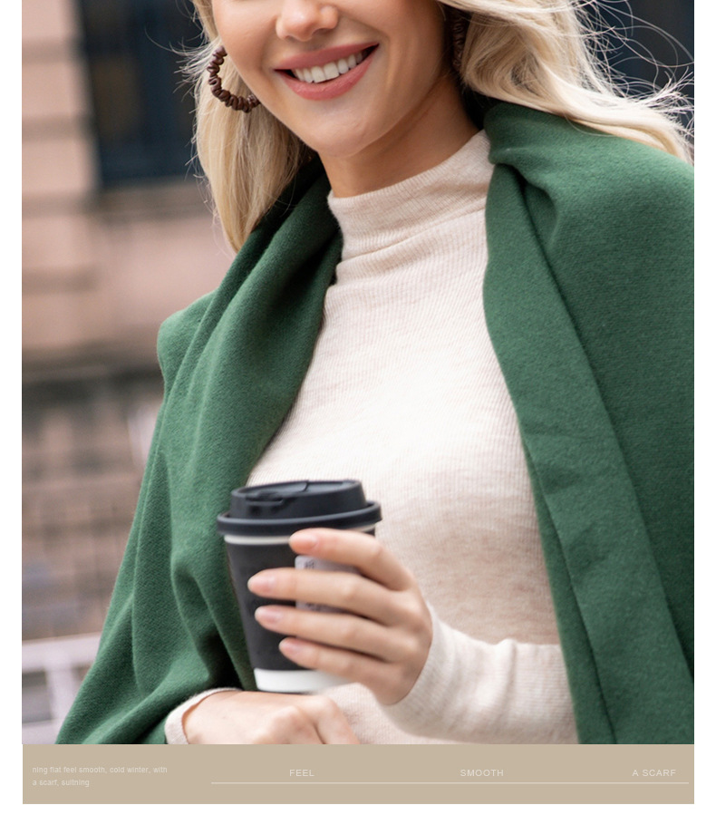 跨境欧美仿羊绒围巾披肩女冬季高级感2024新款韩系百搭女士围脖详情17