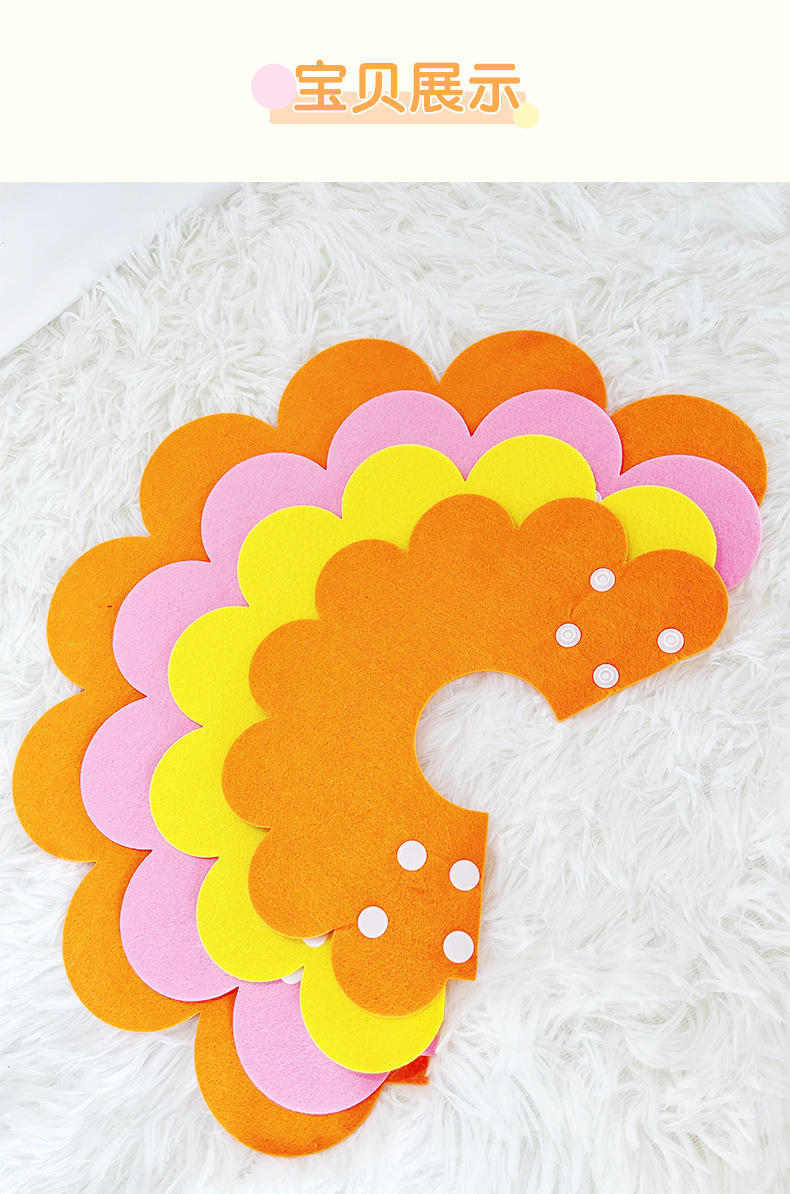 伊丽莎白圈猫咪宠物项圈轻薄毛毡头套术后恢复防舔可调节宠物配饰详情7