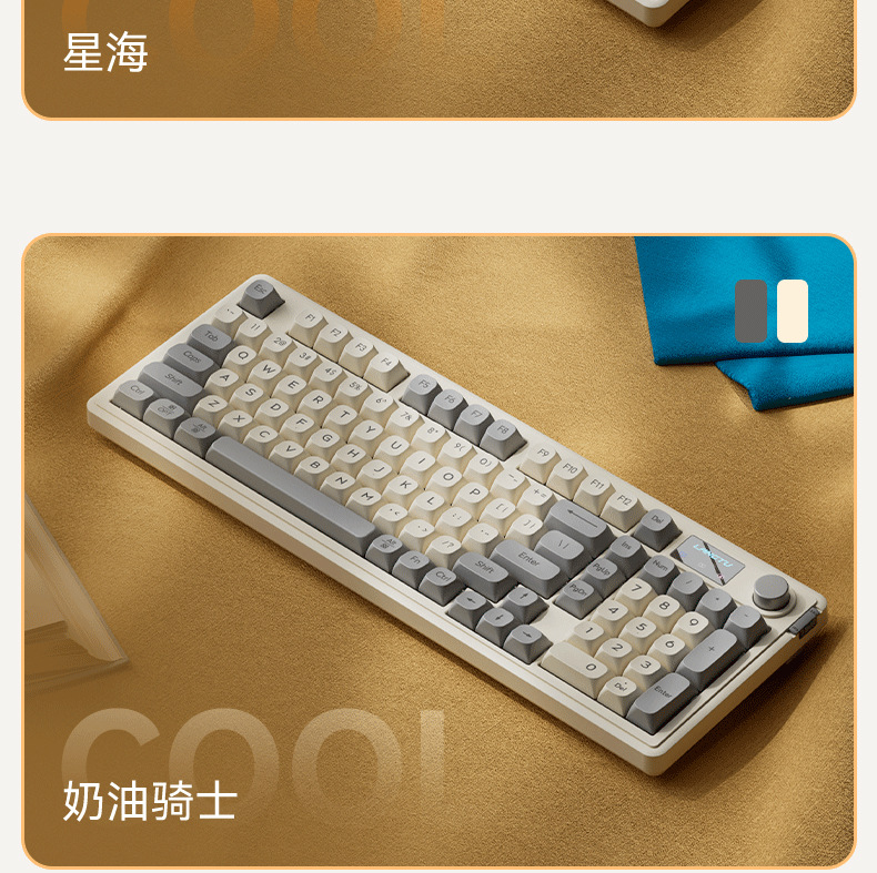 Wolf Path L98 Wired RGB high appearance level three-mode keyboard for competitive gaming, office typing, wireless membrane silent keyboard pic 27