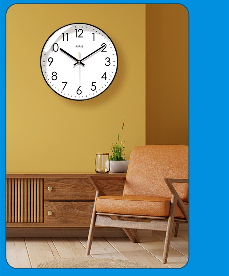 易普拉6026网红钟表挂钟客厅经典钟表时钟挂表挂墙静音扫秒石英钟详情17