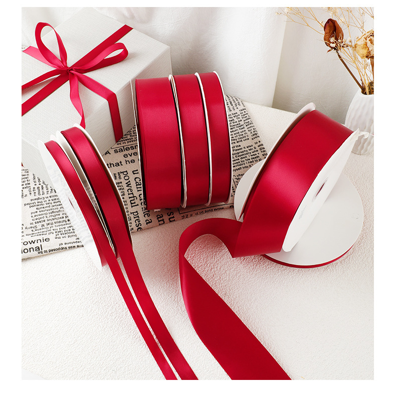 现货红色丝带酒水礼品花束包装彩带礼盒印刷缎带发饰提花织带批发详情10
