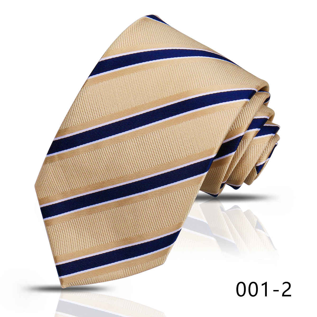 男士商务职业条纹领带8CM高级感蓝色藏青手打衬衣搭配嵊州现货详情4