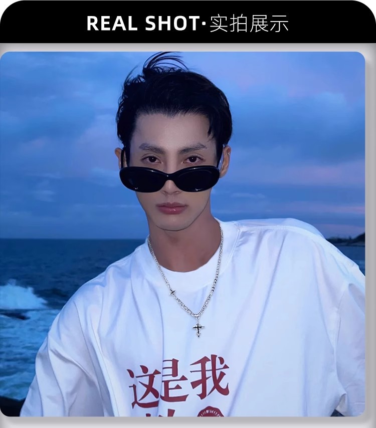 十字架吊坠男士项链潮牌百搭男款潮流男生嘻哈小众高级感链子配饰详情1