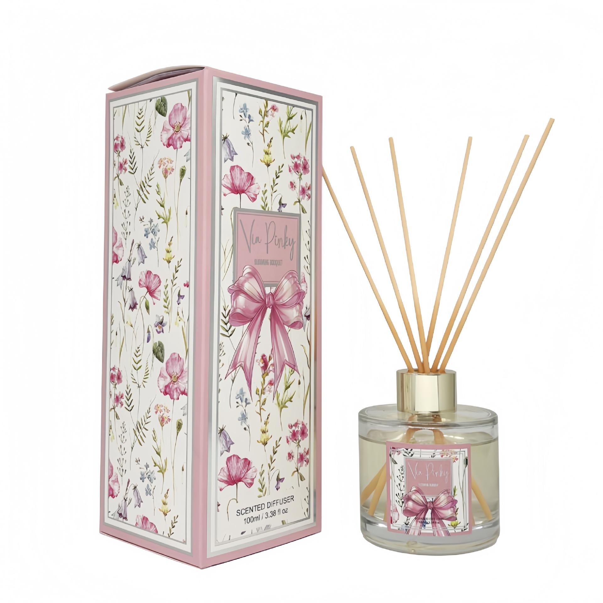 跨境香薰Floral Reed Diffuser 无火藤条香薰空气清香剂外贸批发详情4