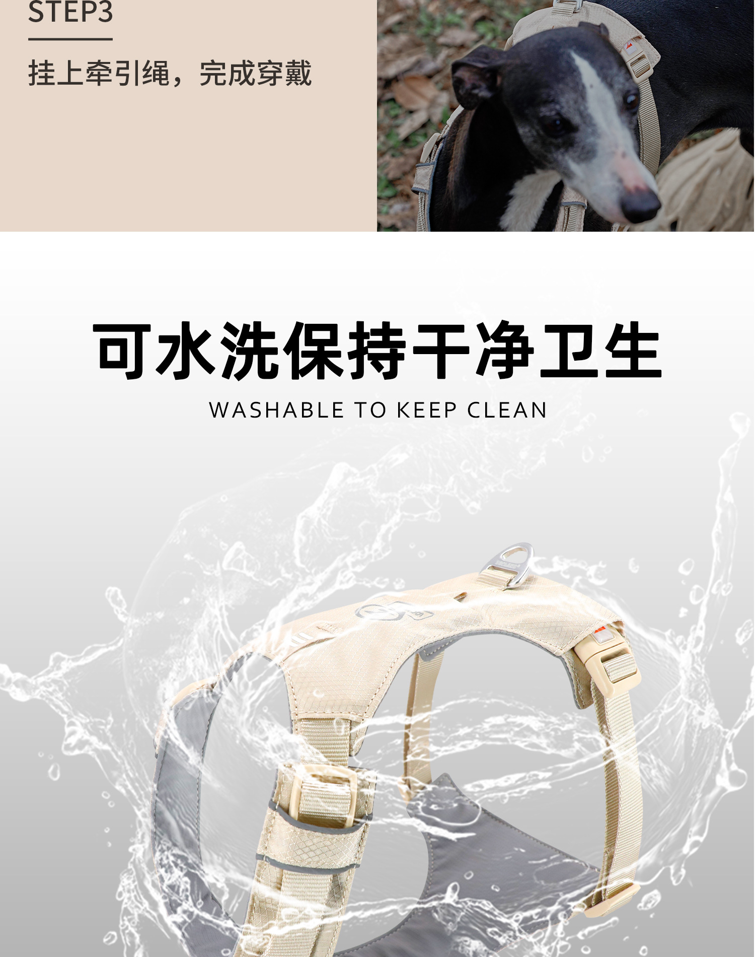 ZOOLAND狗狗胸背牵引绳遛幼小中大型犬泰迪柯基比熊边牧博美链子详情20