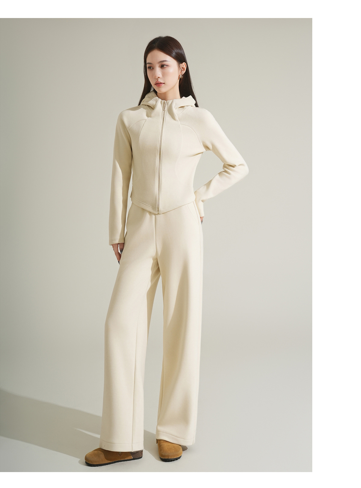 Cashmere and silk sports sweatshirt set for women, winter thickened with fleece and hooded casual set for women, windproof and warm for autumn and winter pic 30