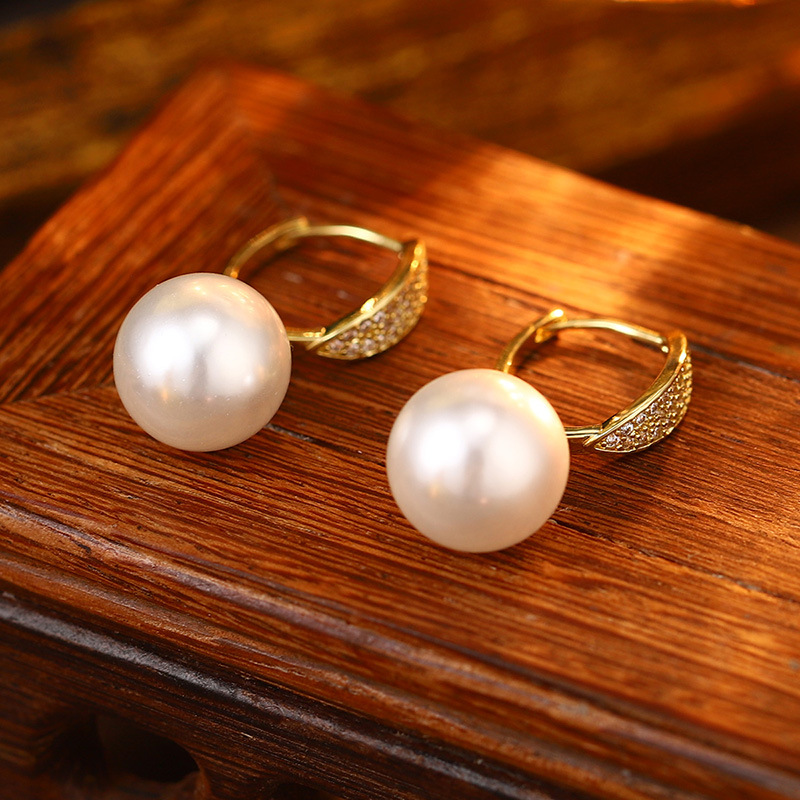 S925银针天然珍珠锆石耳钉花朵流苏多层耳环高级耳饰批发抖音爆款详情36