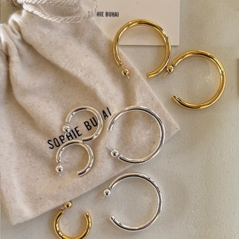 SophieBu*ai经典圆圈独特感耳圈高级感气质个性简约hoops耳环饰品详情9