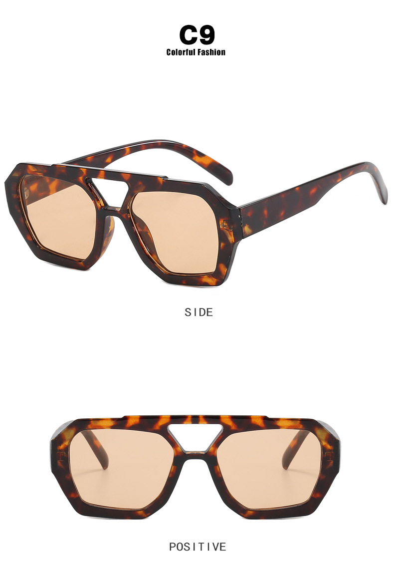 Cross-border European and American double-beam irregular sunglasses 2023 new retro and personalized sunglasses, trendy and popular sunglasses pic 16