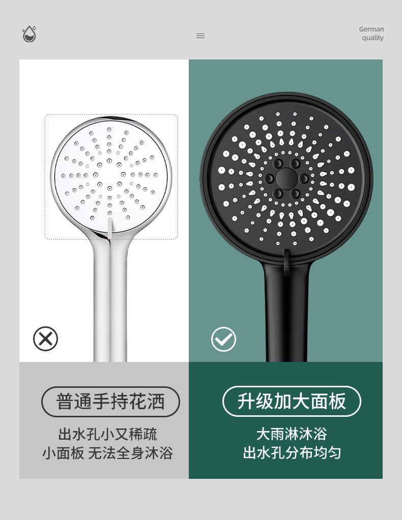 增压淋浴花洒喷头家用浴室卫生间洗澡淋雨卫浴花晒莲蓬头三件套装详情9