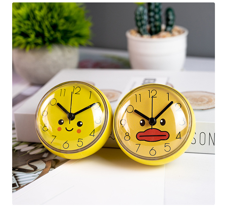 Mini suction cup wall clock, bathroom anti-fog and waterproof clock, kitchen and bathroom clock, small quartz clock, table clock, 7cm pic 2