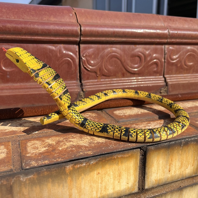 木制圆头蛇仿真眼镜蛇50-60-70cm木头蛇地摊热销整蛊玩具蛇批发详情9