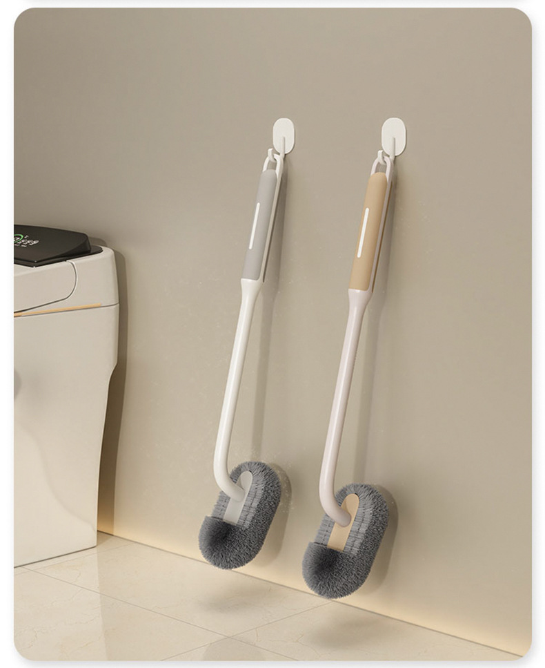 2024 New model toilet brush, a wall-mounted, light luxury bathroom toilet long-handled cleaning brush with no blind spots and no need for drilling pic 15