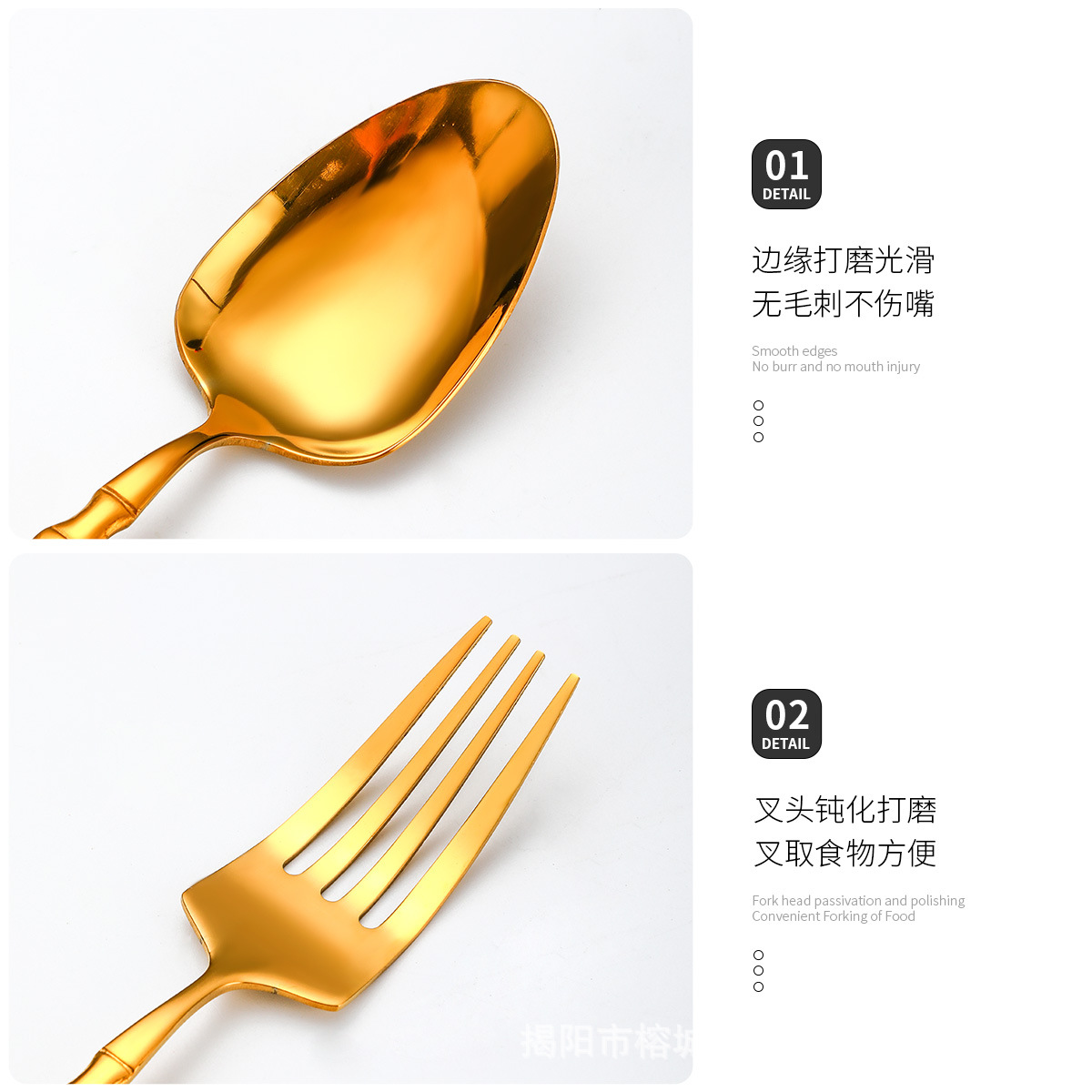 不锈钢小蛮腰西餐刀叉礼盒装6人份牛排刀叉勺子出口餐具24件套装详情4