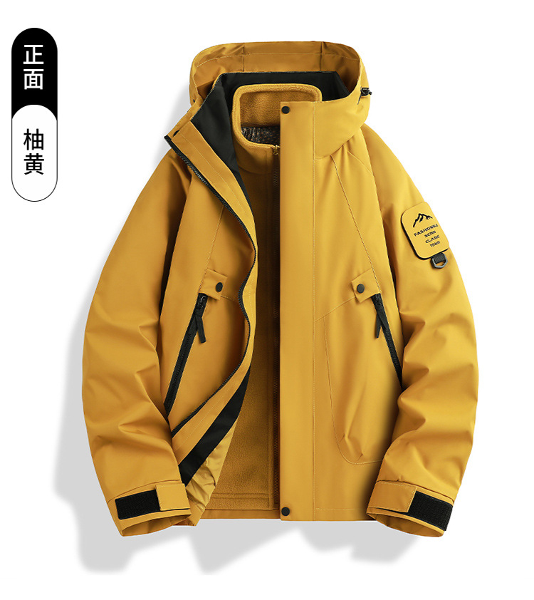 新款冲锋衣女三合一防风防水户外登山服男可拆卸外套团购定制logo详情27