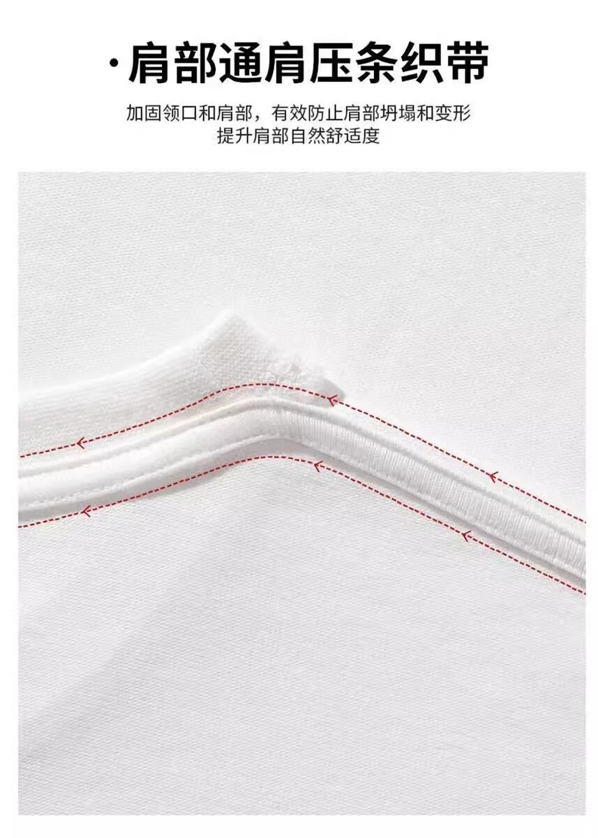 夏季新款重磅设计感情侣纯棉短袖男生宽松圆领猫咪印花t恤五分袖详情7