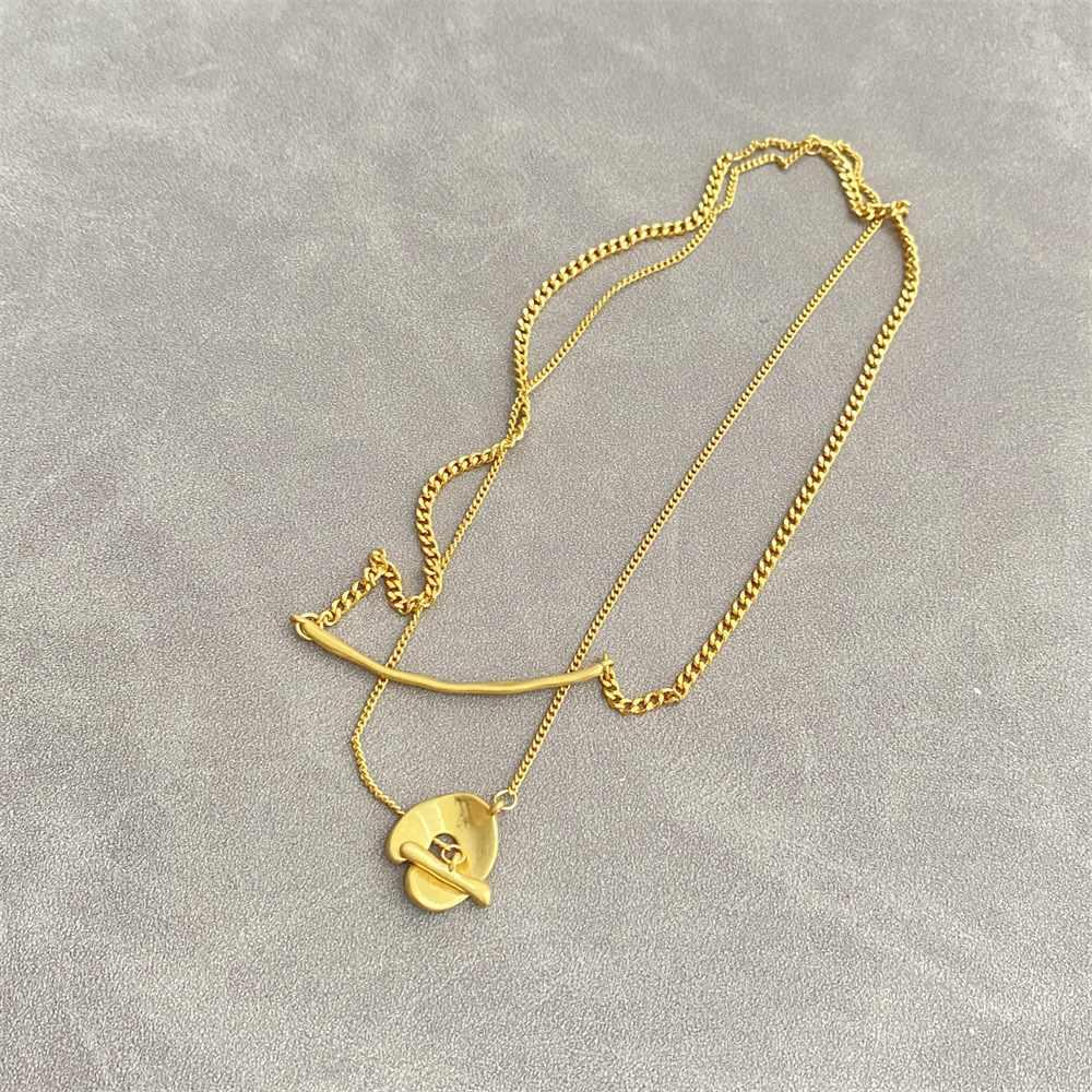 网红博主松本惠奈款长项链日本小众设计金银拼色气质双层叠戴颈链详情11