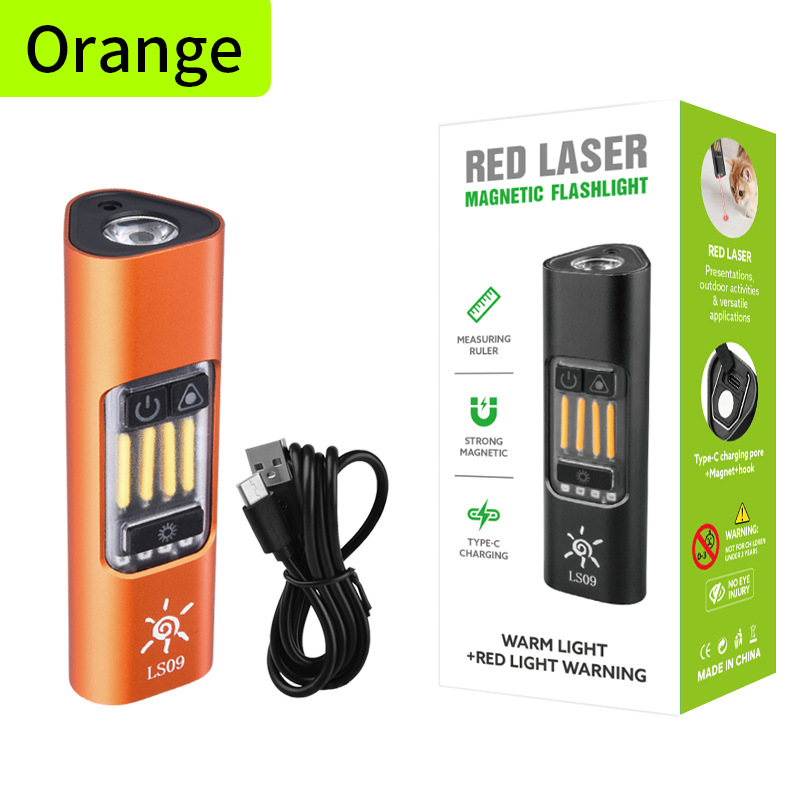 2026 New EDC Mini Multi-source Flashlight with Magnetic Laser Red Light Warning Tool Lamp TYPE-C Charge pic 10