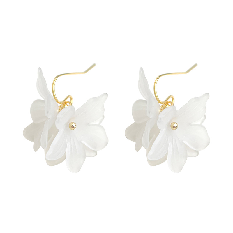 Forest-style fresh and sweet floral acrylic earrings, elegant and feminine new earrings factory accessories supply pic 9