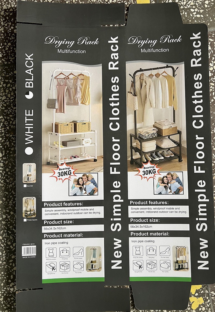 Shoe and hat integrated rack, floor-standing bedroom movable clothes hanger, hanging clothes hanger, indoor storage rack, movable storage rack pic 12