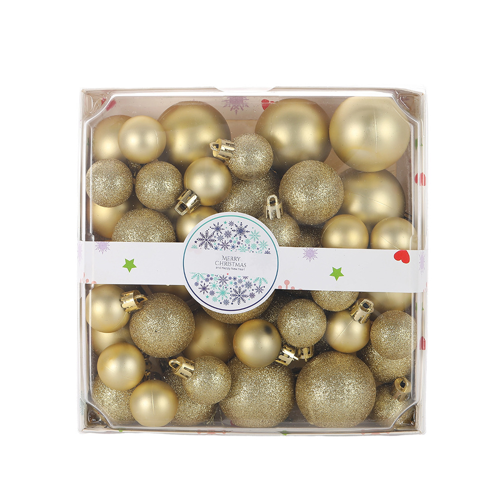 En stock al por mayor bola de navidad caja de regalo set árbol de navidad decoración colgante galvanoplastia brillante bola de polvo de brillo juego de decoraciones de fiesta pic 4