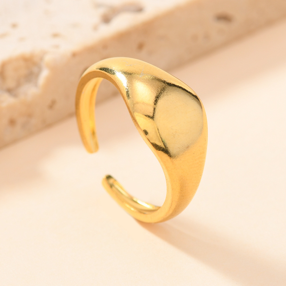 跨境新品不锈钢戒指 时尚个性油压波浪戒指不规则褶皱开口戒饰品详情7