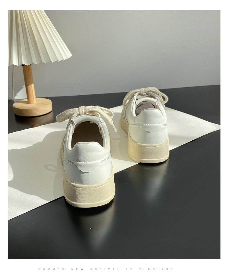 真皮厚底小白鞋女2025新款韩国小众百搭系带德训鞋休闲运动板鞋潮详情12