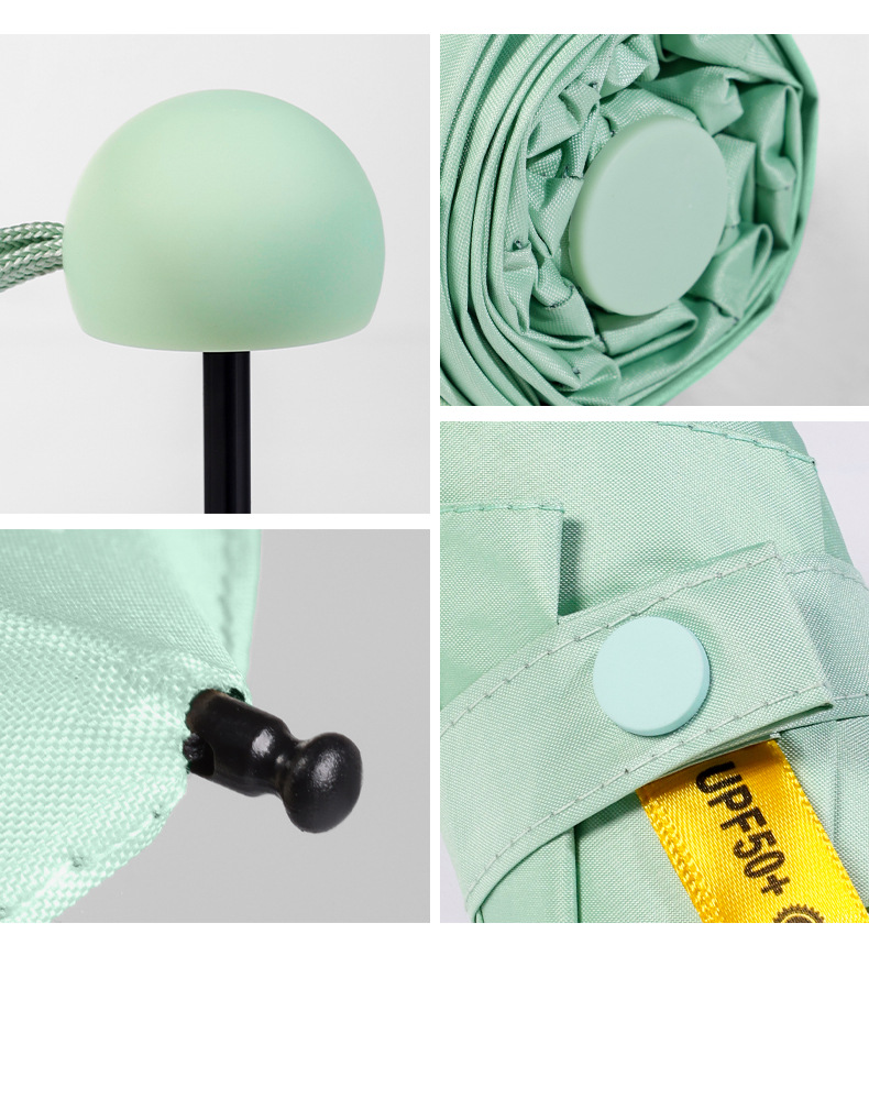 50% off umbrella, sun protection umbrella, mini pocket for women, compact and portable, black vinyl sunshade umbrella, capsule advertising umbrella pic 19