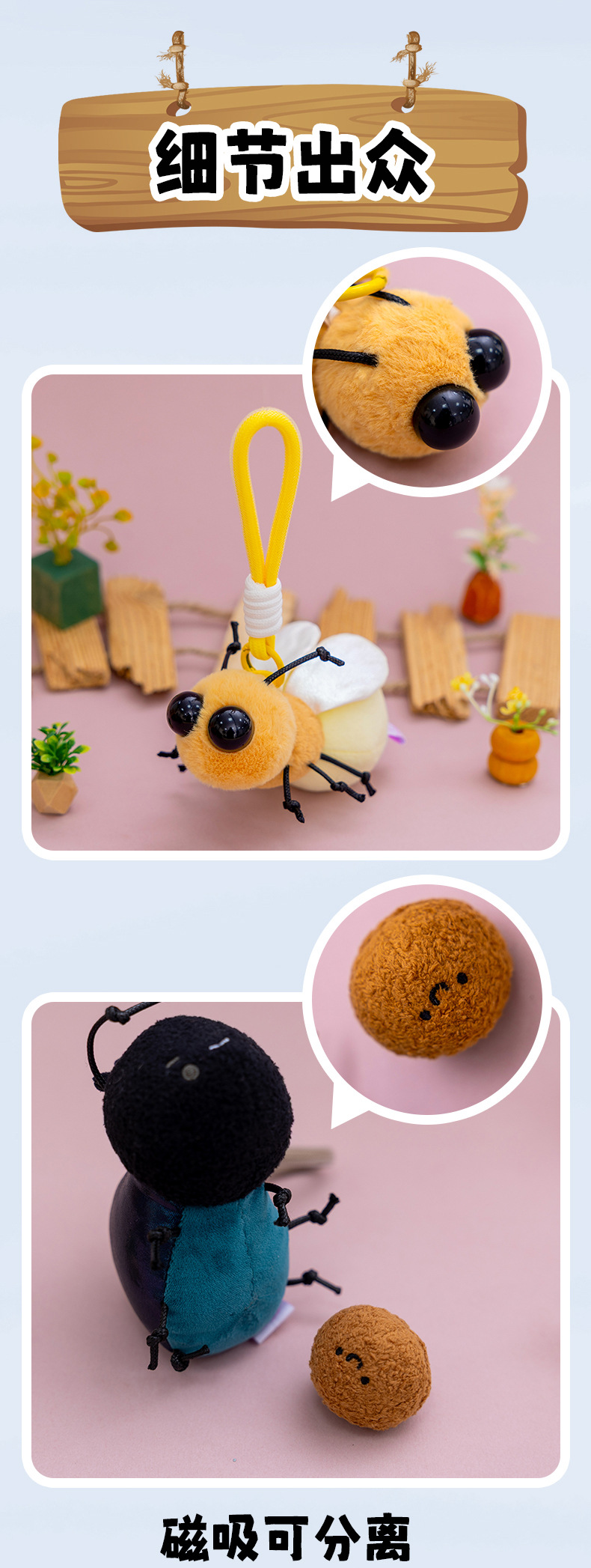 Insect plush hanging figurines, funny and fun, mosquitoes, flies, moths, mantises, realistic animals, in stock, trendy toys, wholesale pic 19