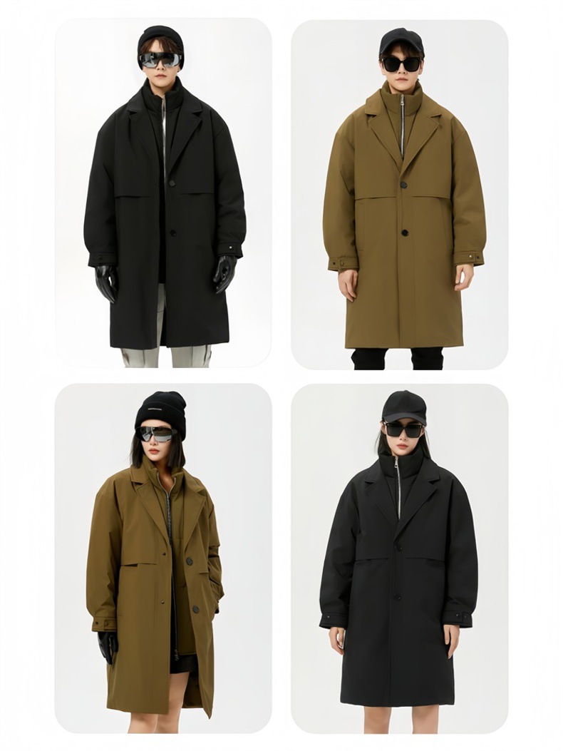 Winter long knee-length couple down jackets for men are bestsellers. Two fashionable cross-border cold-proof and warm windbreakers for men pic 15